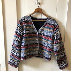 Ruffled cropped cardigan
